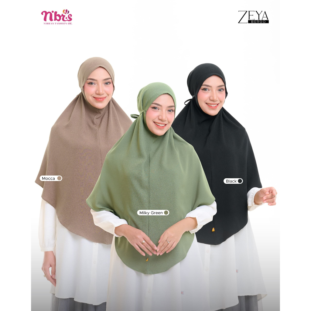 NIBRAS HIJAB BERGO ZEYA,HIJAB POLOS,HIJAB INSTAN,HIJAB BERGO POLOS,HIJAB WANITA MUSLIM