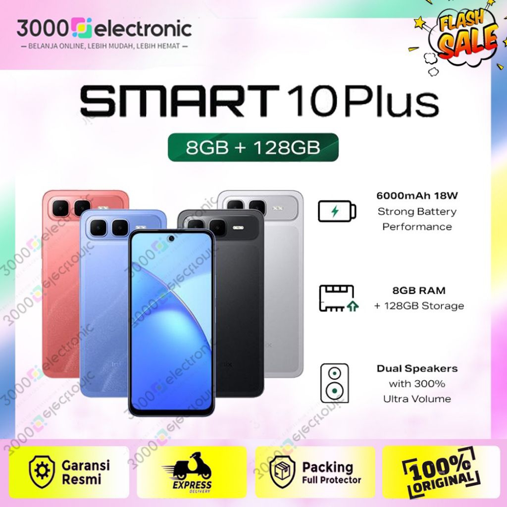 Infinix Smart 10 Plus 8/128GB - Up to 16GB Extended RAM - 6.67 inch 120Hz HD+ - T7250 - 6000 mAh