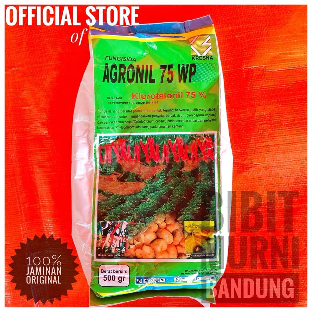 FUNGISIDA AGRONIL 75 WP (KLOROTALONIL 75%) 500 GRAM