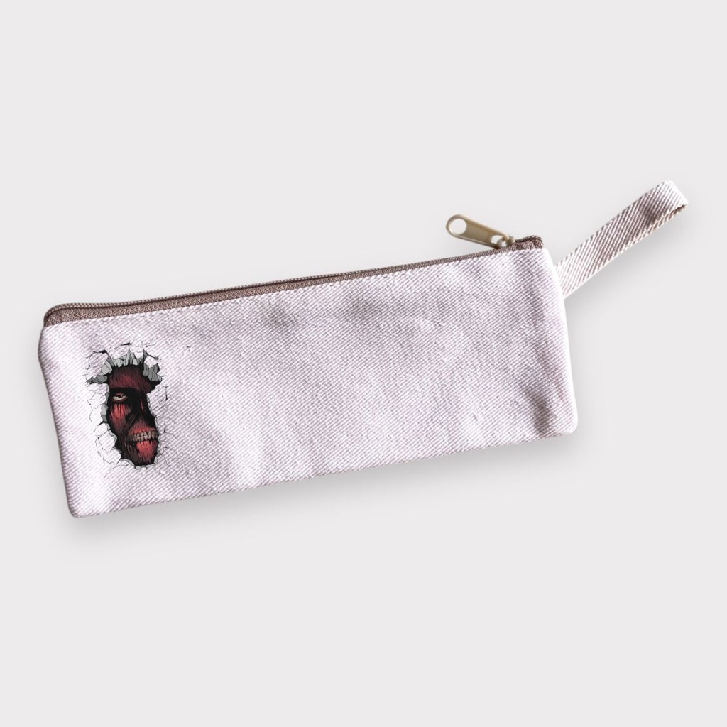 

Pinkstone AOT Series Pouch Kanvas Tempat Pensil Kotak Pensil Pouch Serbaguna Anime AOT, Wall Titan, Historia And Ymir, Chibi Ymir, Chibi Levi And Chibi Eren, AOT Run