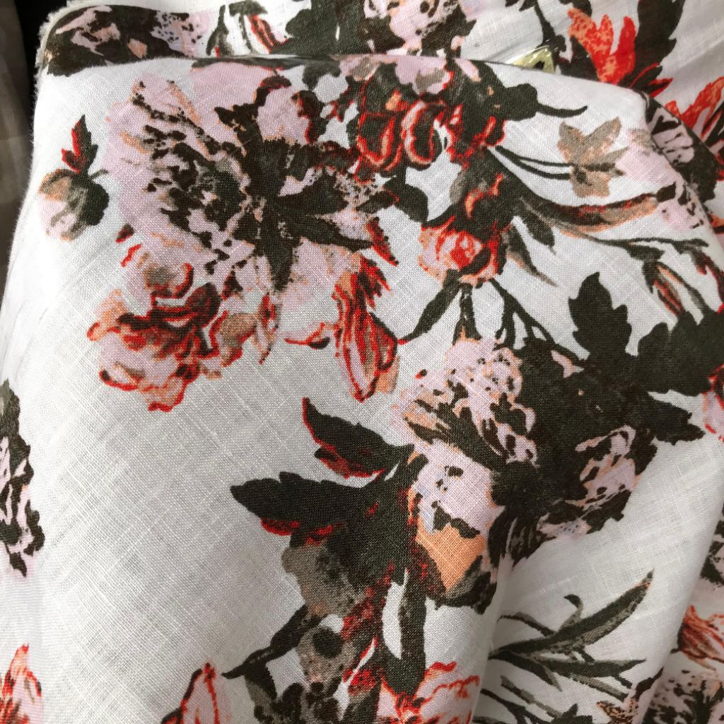 Kain Pure Linen - kain pure linen motif - kain katun linen - kain pure linen original