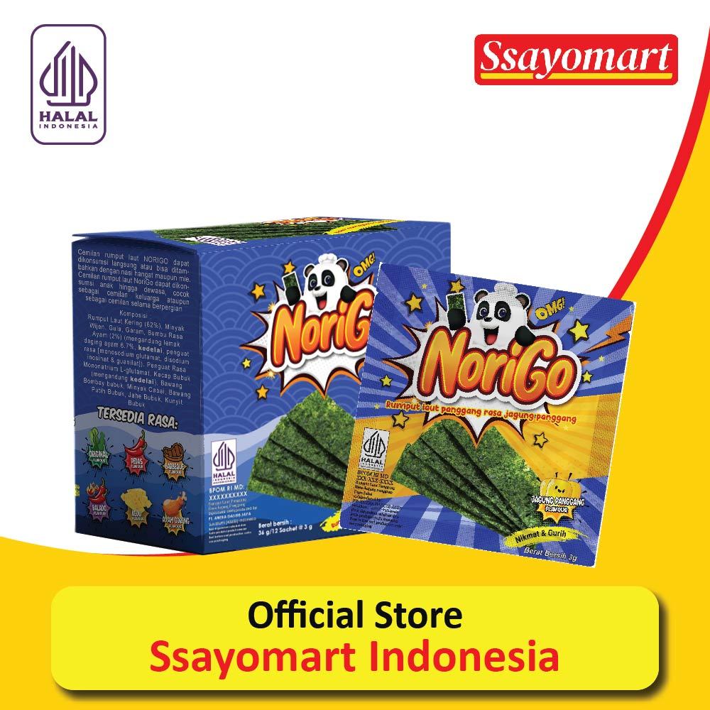 

Norigo Jagung Panggang (1 BOX ISI 12 PCS) / Nori Sachet Seaweed Snack 3g Rumput Laut Halal