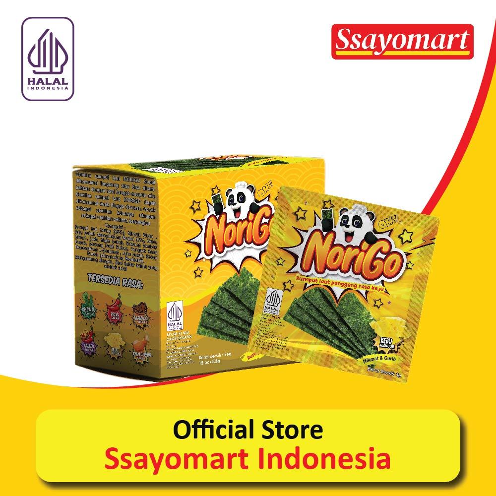 

Norigo 1 DUS FREE 10 PCS / Nori Sachet Seaweed Snack 3g Halal Keju