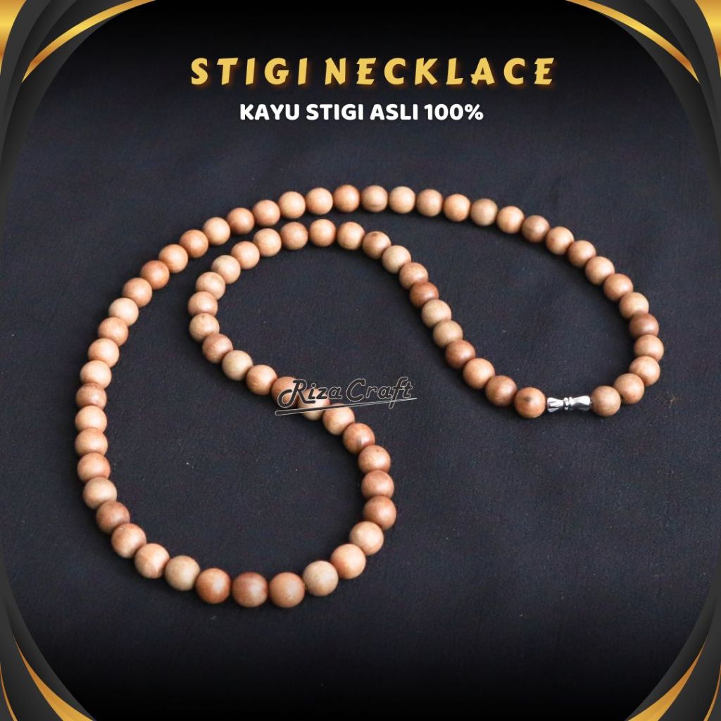 Kalung Natural Pria Wanita Kayu Etnik Stigi ASLI Laut Original by RIZA CRAFT