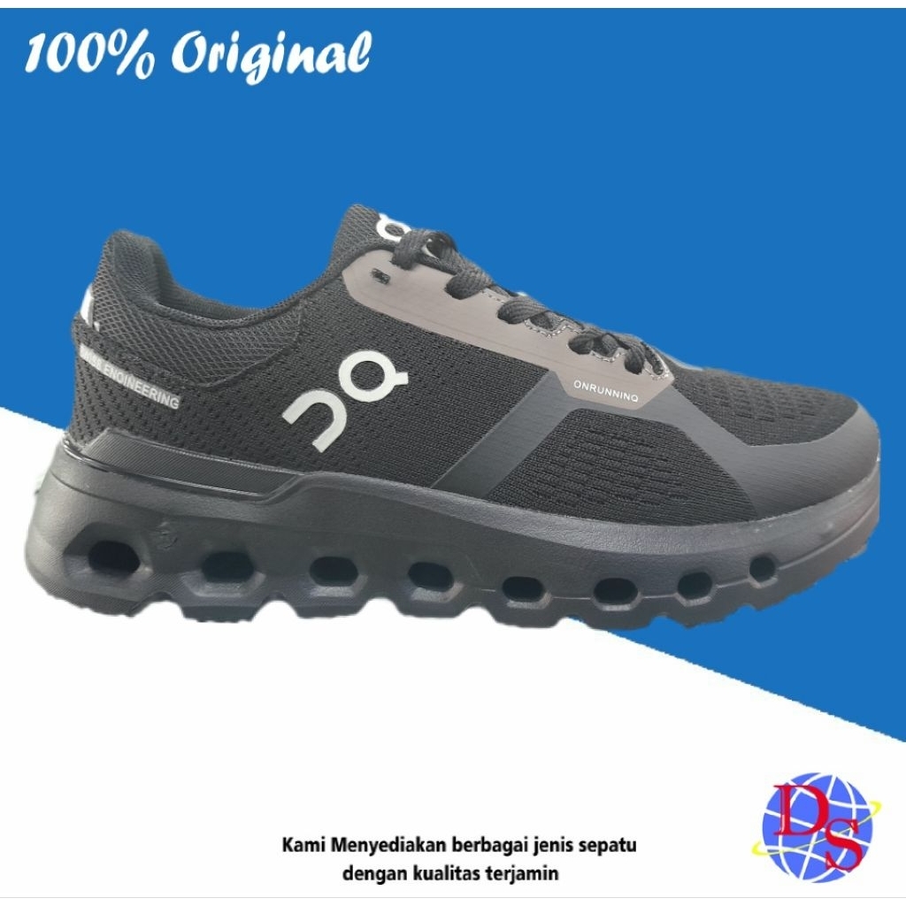 Sepatu Lari Qc Shoes All black Sepatu Olahraga Lari