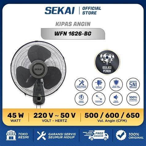 SEKAI WFN 1626 / WFN1627/ WFN1628R Kipas Angin Dinding / Kipas Angin Dinding Sekai