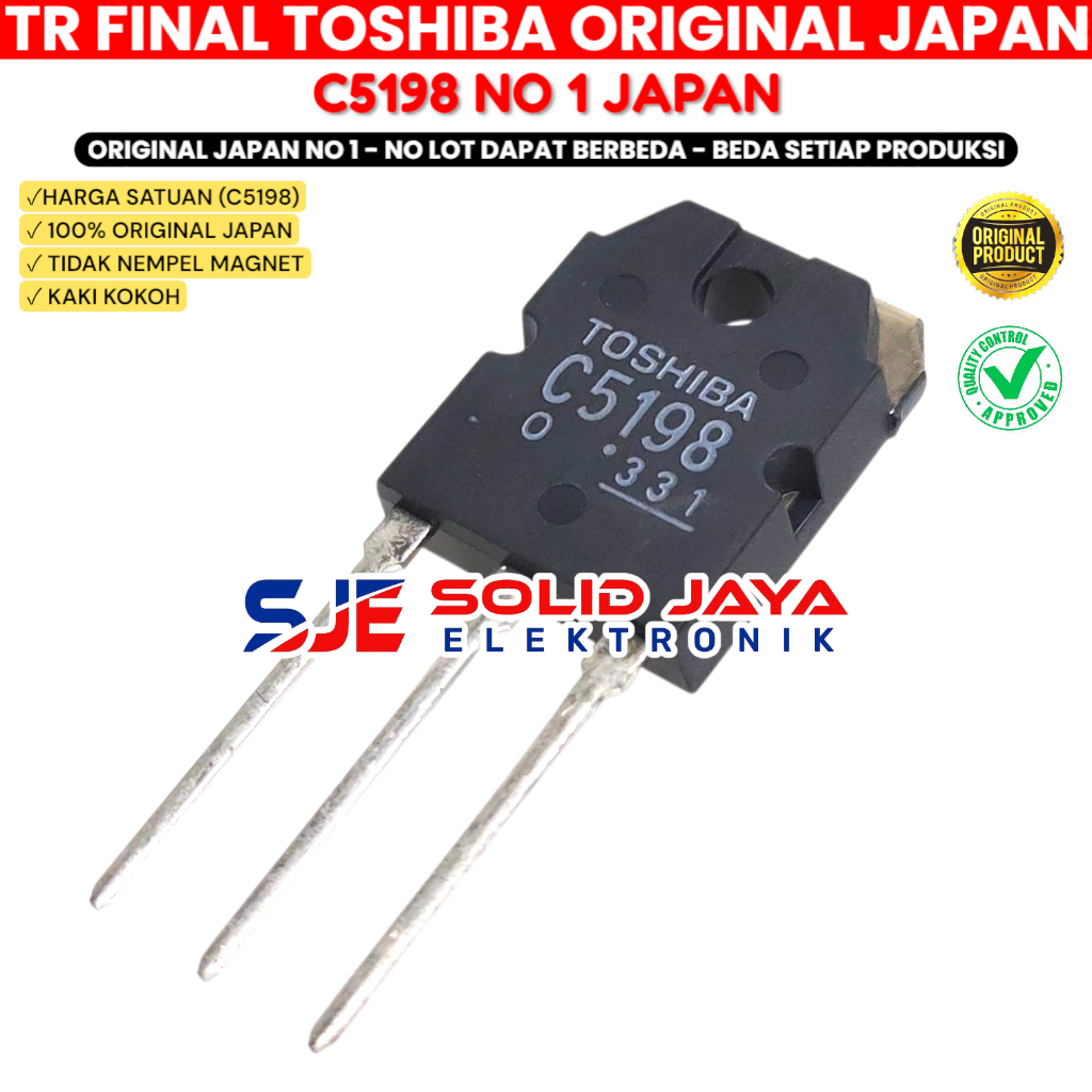 TRANSISTOR FINAL TOSHIBA C5198 ASLI JEPANG ORIGINAL C 5198 2SC5198 TR AUDIO ORI ASLI ORIGINAL JEPANG
