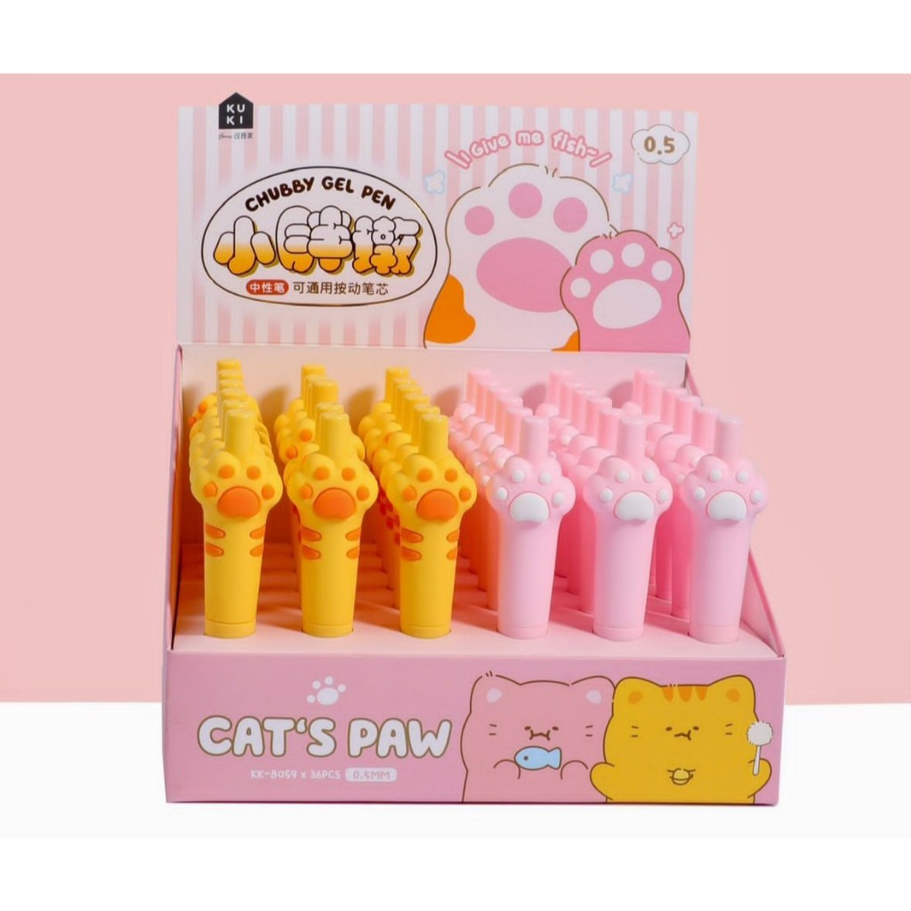 

(2PCS) PULPEN KUKI CHUBBY KK-8059 CAT PAW / BALLPEN / PENA