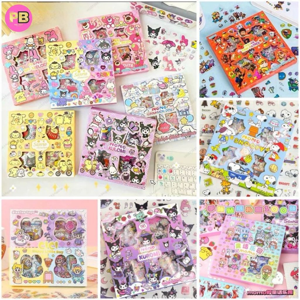 

Sticker Momo isi 100 lembar Paket 6 Box Stiker anti air Stiker Karakter lucu Stiker Dekorasi DIY