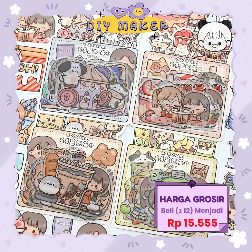 

DM Stiker Pack isi 30pcs Aesthetic Style Drink Karakter Dodojam Stiker Mainan Tempel Anak DIY TLD48