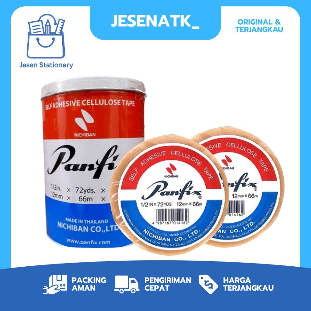 

Selotip Bening Panfix 1/2 Inch x 72 Yard Isolasi Perekat Transparant