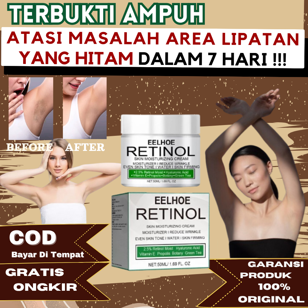 EELHOE RETINOL KRIM ORIGINAL | Krim Pemutih Ketiak Underarm Selangkangan Miss Mis V Leher Sikut Siku