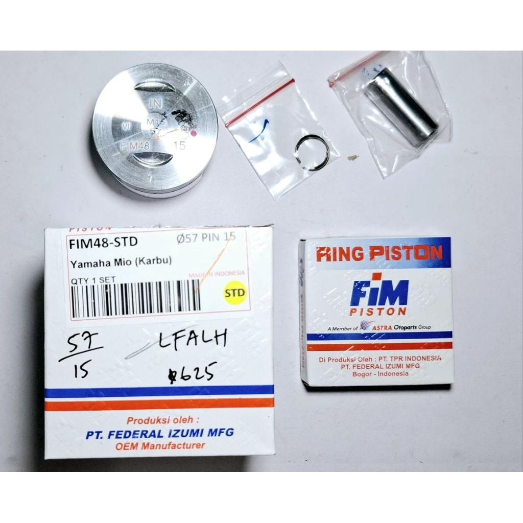 Piston kit /Seher Fim Mio karbu ukuran 57 pen 15