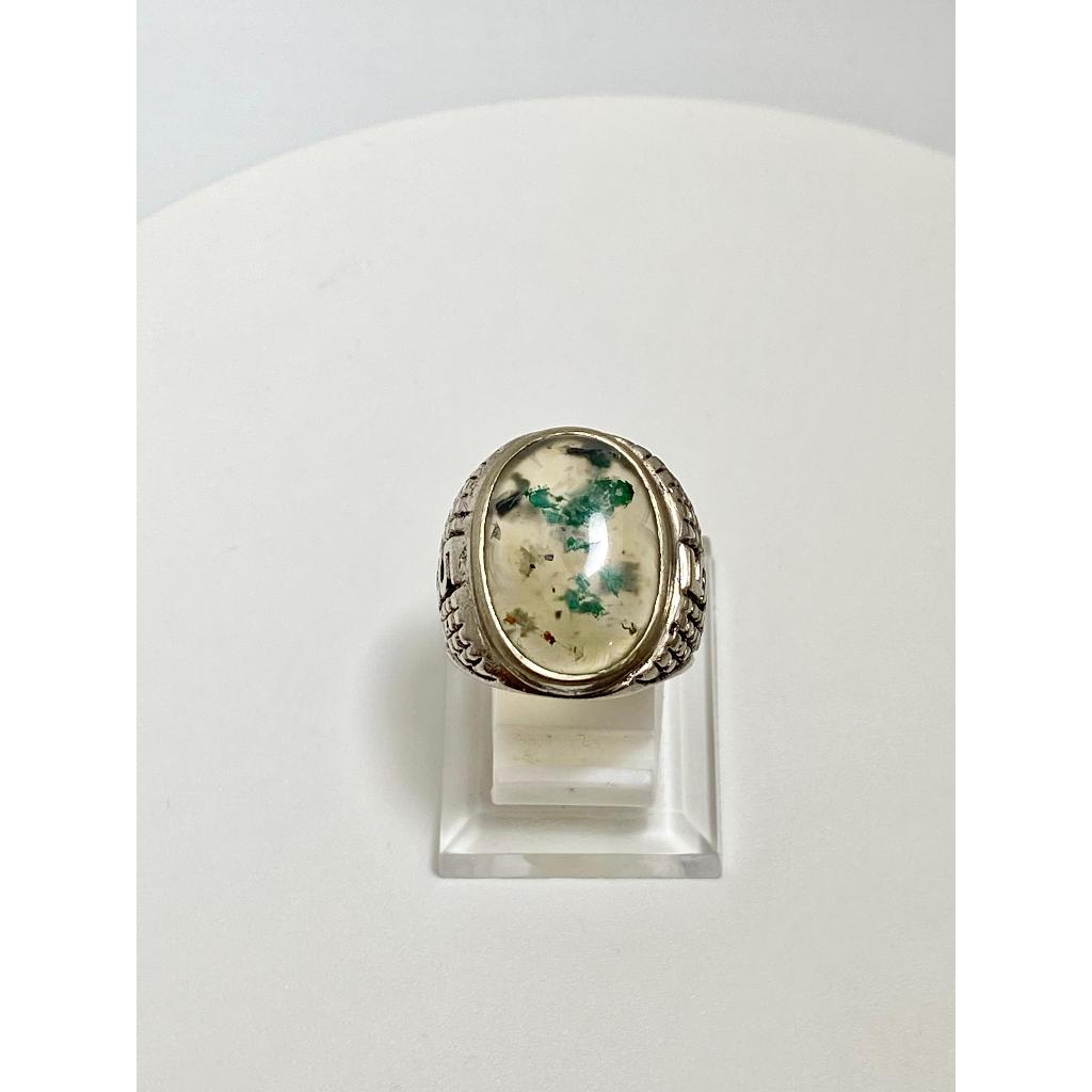 Cincin Batu Akik Bacan Leci Tembaga Biru Natural