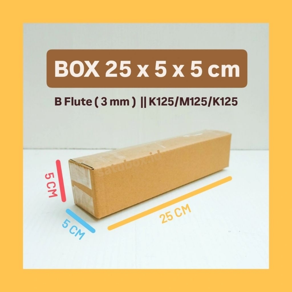 

kardus karton box polos uk. 25x5x5 cm, single wall tebal 3mm,