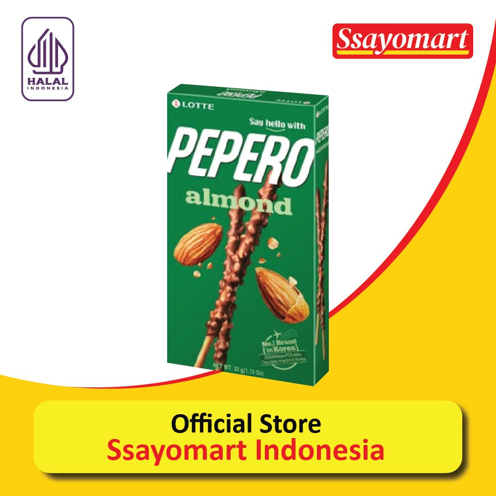

Lotte Almond Pepero 32g/Biskuit Coklat Dengan Kacang Almond Asli Korea