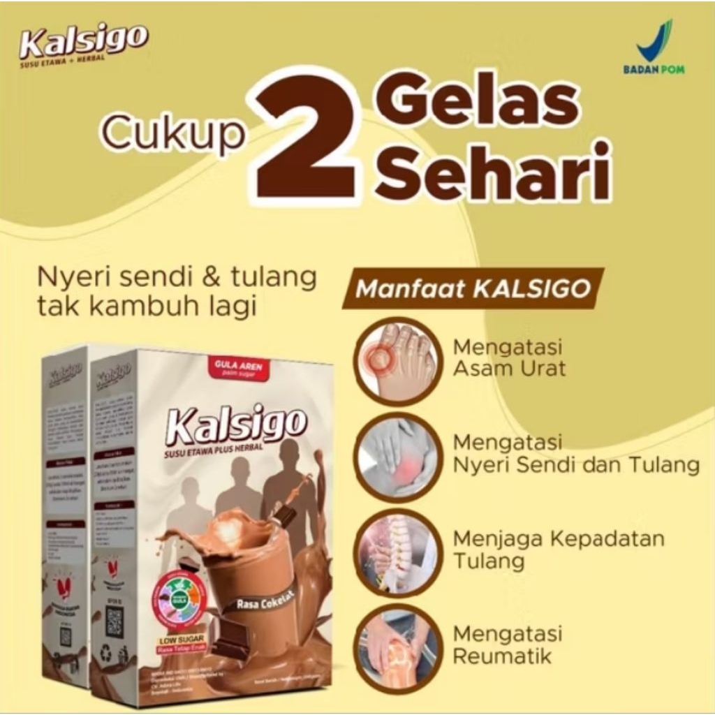 

KALSIGO Susu Kambing Etawa Rasa Coklat Susu Kesehatan Tulang 200gram