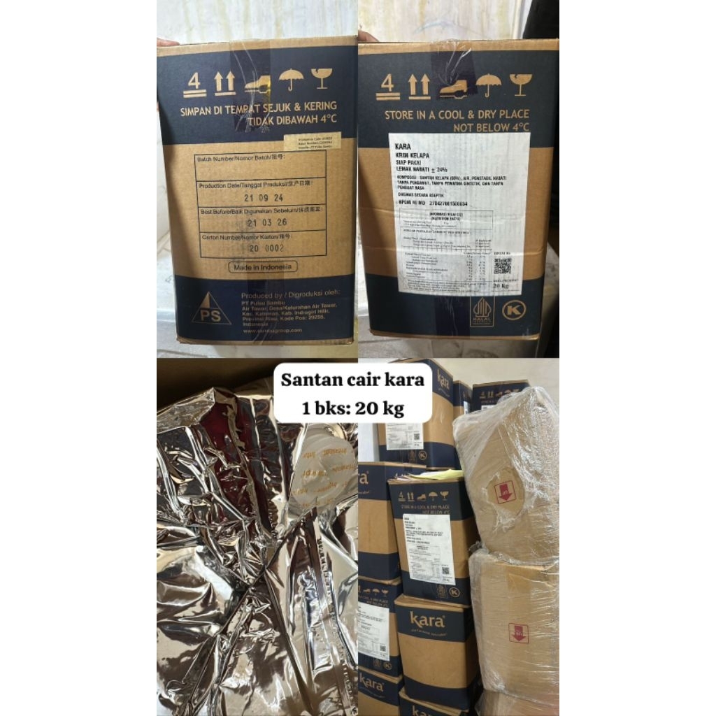

Kara coconut cream 20kg Santan Cair siap pakai