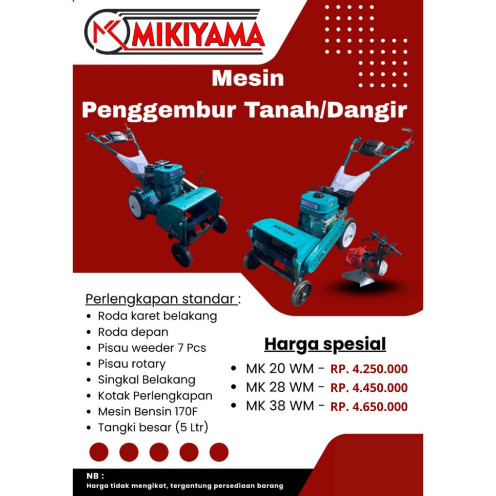 Cultivator Mikiyama mesin dangir jagung, Cultivator penggembur tanah, cultivator dangir jagung