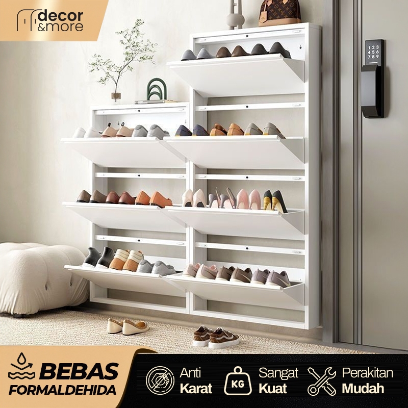 Rak sepatu Besi 4 Susun Kuat tebal Lemari Sepatu Aluminium Lemari Sepatu Besi Rak Sepatu Susun Besi