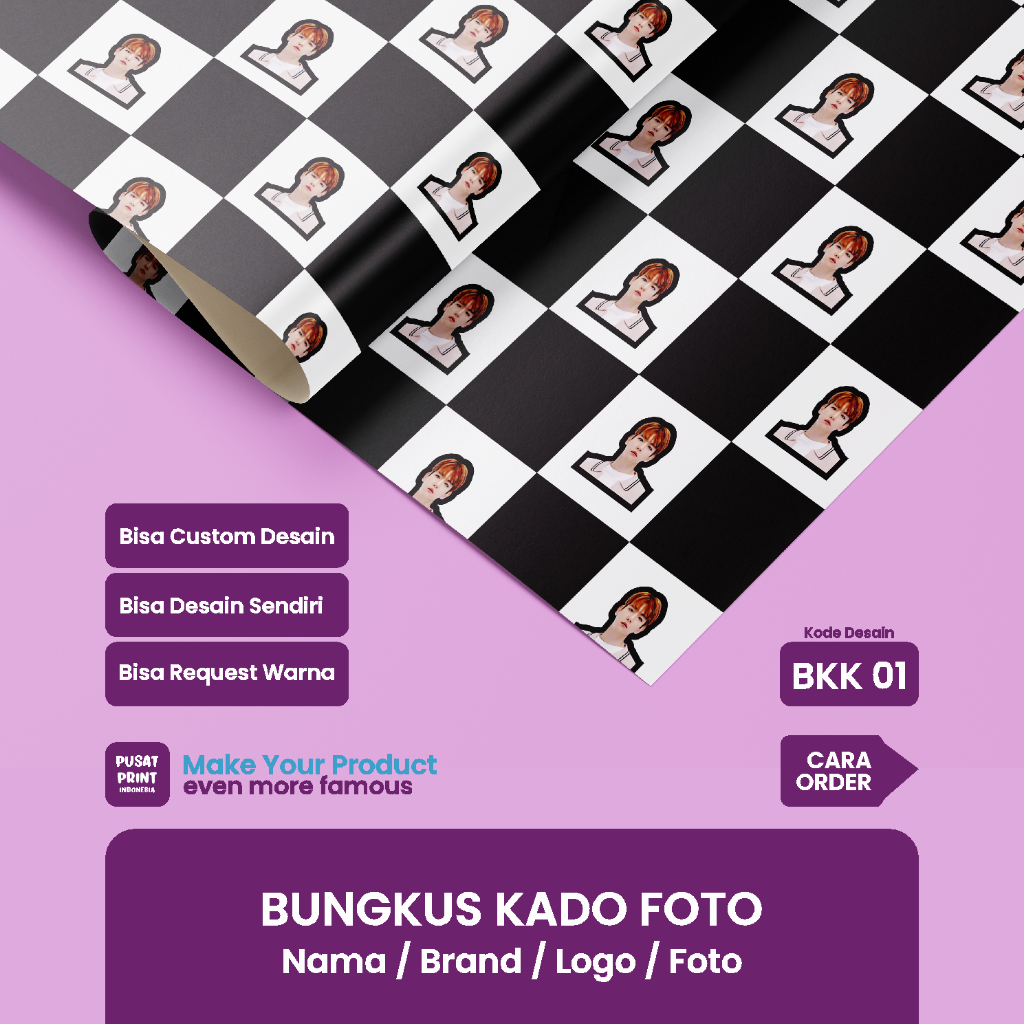 

Pusat Print Kertas Kado Foto Custom Kotak, Bungkus Kado Logo, Nama, Foto BKK 01