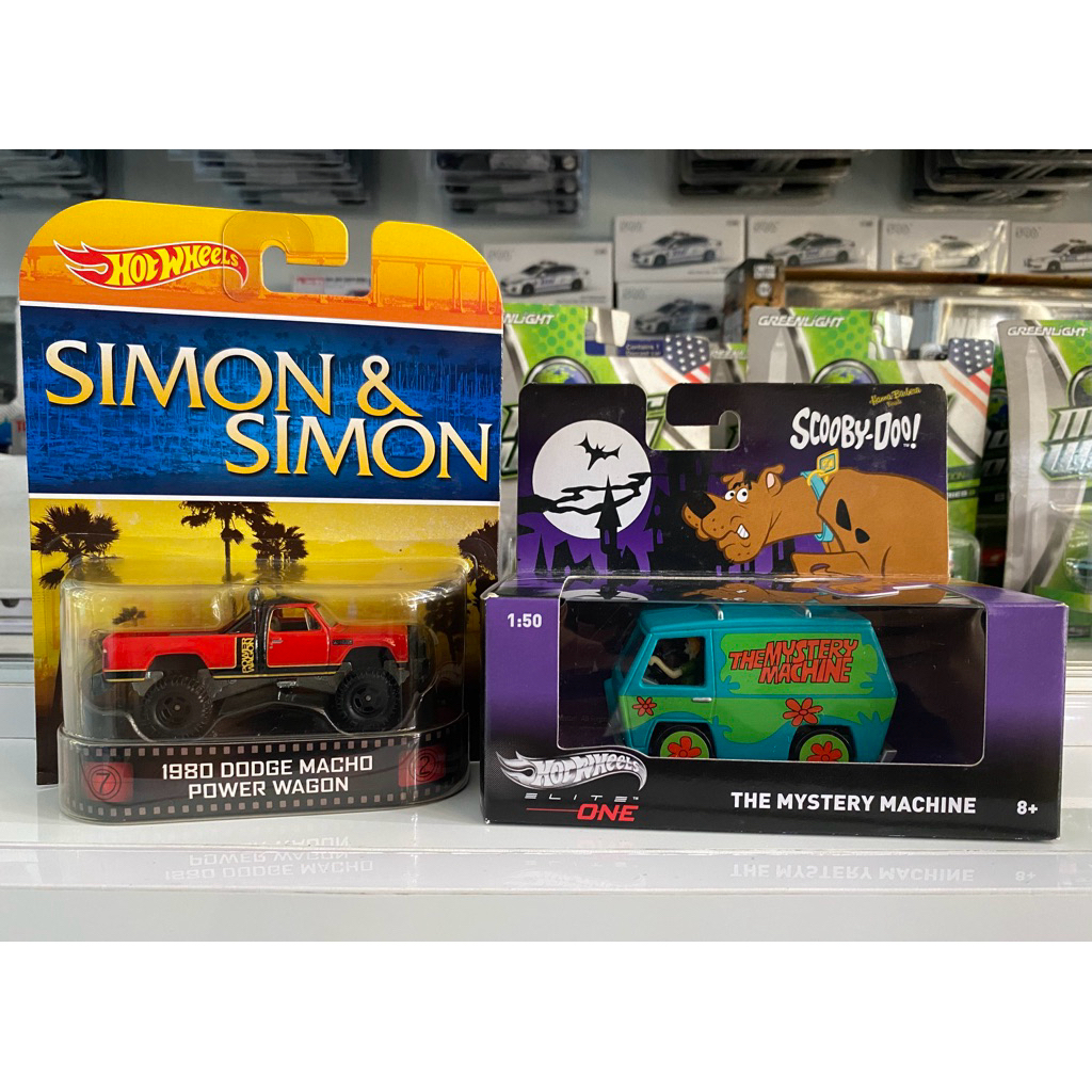 Hotwheels Set of 2 1980 Dodge Macho Power Wagon Simon & Elite One The Mystery Machine Scooby doo