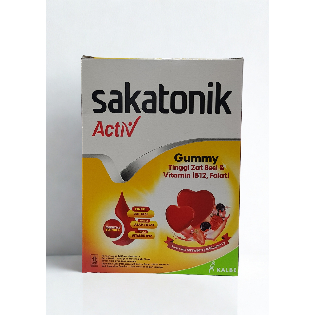 

sakatonik aktiv gummy permen lunak jeli rasa mixedberry isi 6 sachet @ 6 butir @ 4 g