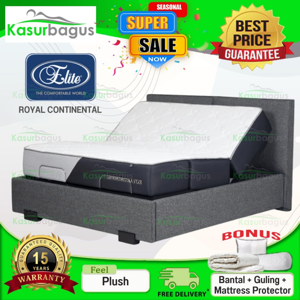 Elite Kasur Adjustable Bed Royal Continental Pocket Spring Natural Latex - Full Set 160x200
