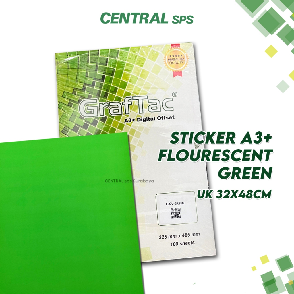

Graftac Sticker Flourescent Green A3+ Bahan 100 Lembar - CENTRAL sps