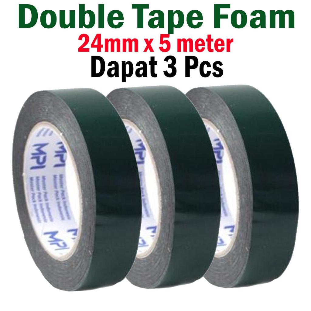 

3 PCS - Double Tape Foam Hitam 24mm x 5 Meter - Double Tape Busa Hitam 3M