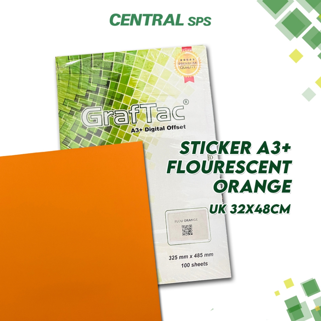 

Graftac Sticker Flourescent Orange A3+ Bahan 100 Lembar - CENTRAL sps