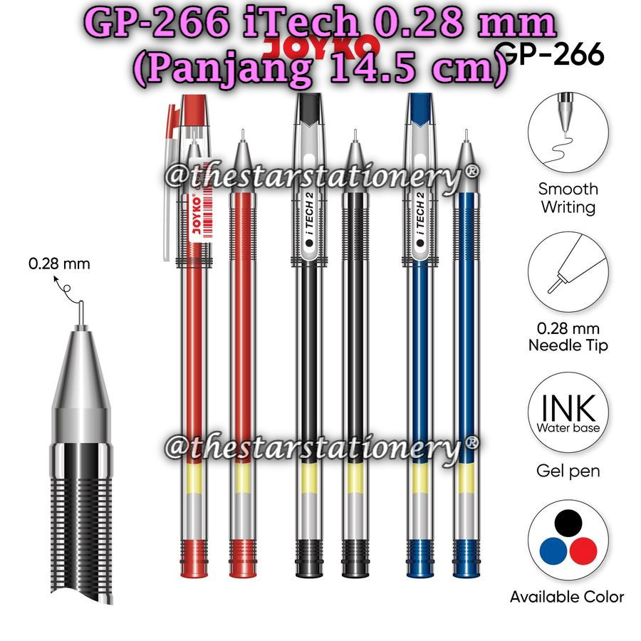 

(1 Biji) GROSIR Gelpen JOYKO GP-266 iTech 2 0.28 mm / JOYKO Gel Pen Pulpen Pena GP-266 (1 Biji)