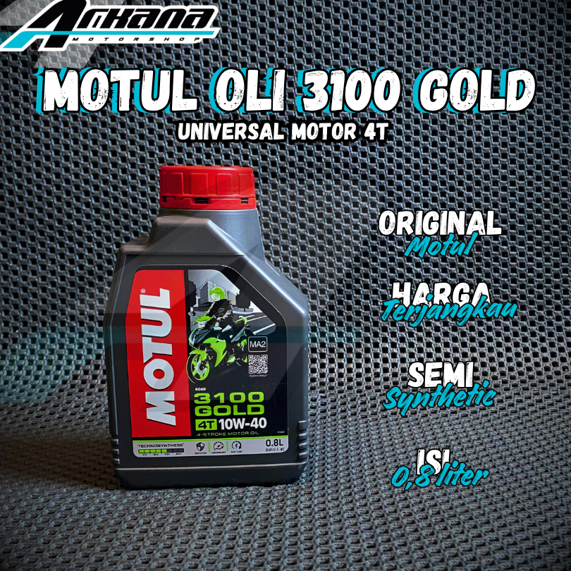Oli Motor Oli Mesin Motul 3100 Gold 4T 10W-40 0,8L ORIGINAL MOTUL Oli Motor Matic