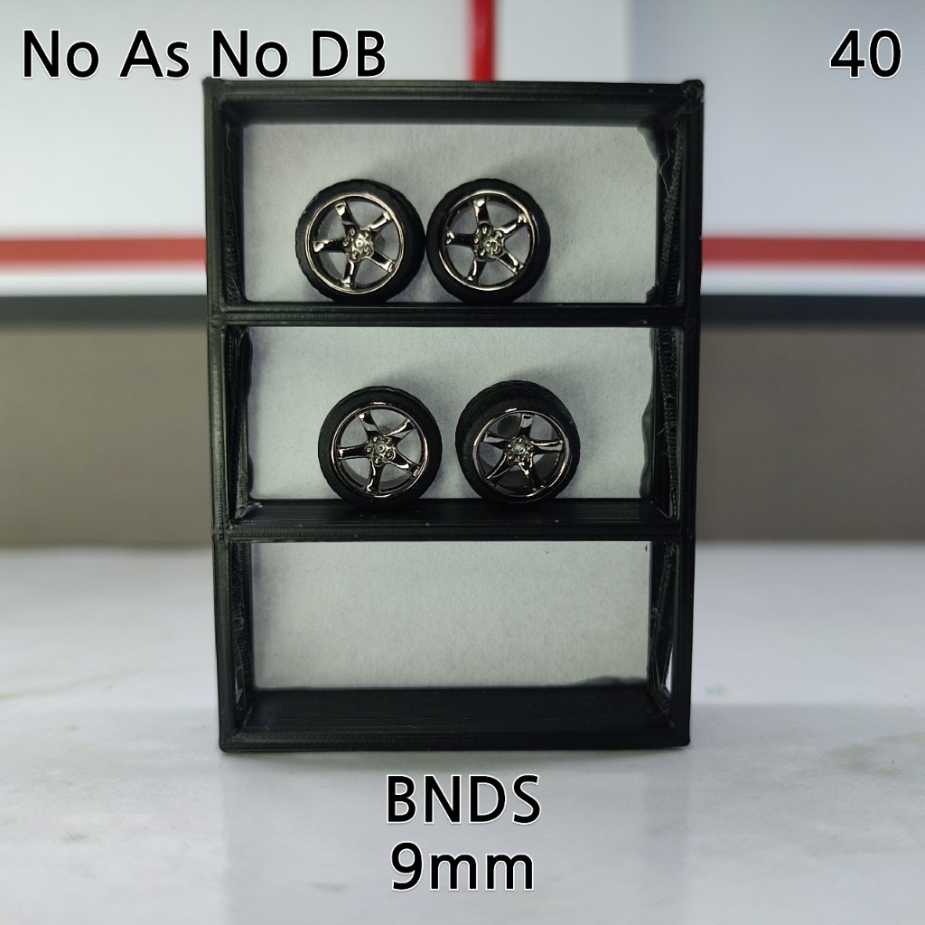 Ban Karet Diecast Miniscale BNDS 1/64 9mm Black Chrome