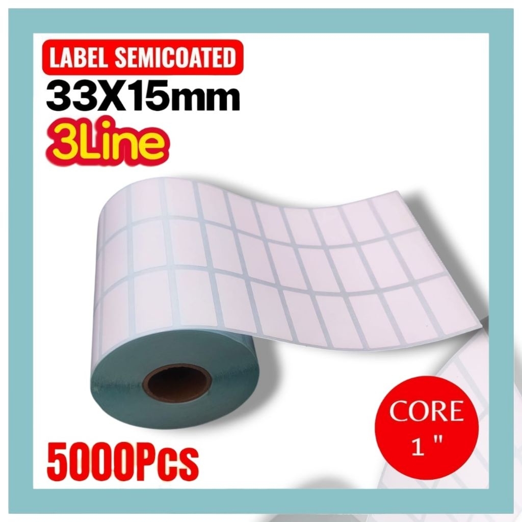 

LABEL BARCODE SEMICOATED 33X15mm 5000Pcs