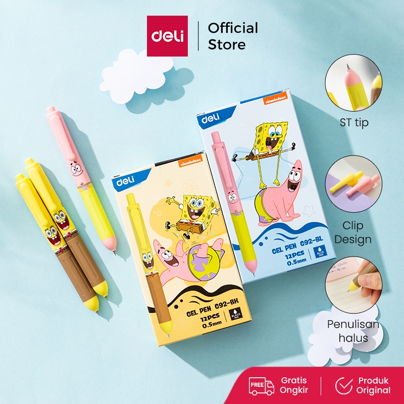 

Deli Pulpen Gel / Gel Pen ST Tip Spongebob Special Edition EG92 1 PCS