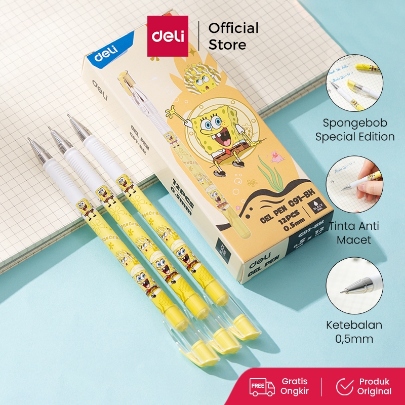 

Deli Pulpen Gel / Gel Pen 0.5MM Tip Spongebob Special Edition EG91