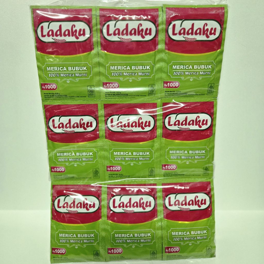 

Ladaku merica bubuk sachet perpack isi 60sachet x 2.5g