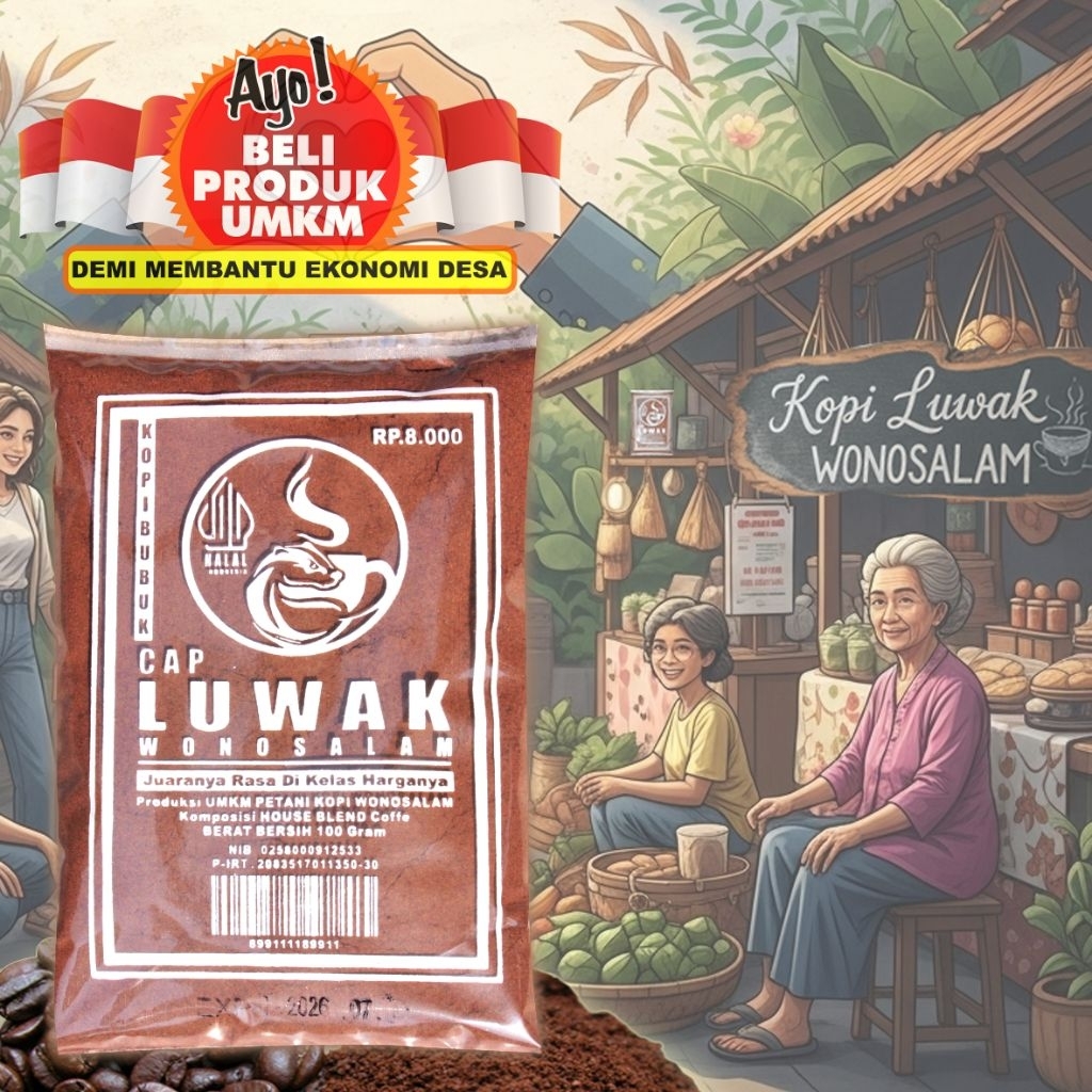 

Kopi Luwak Wonosalam - Kopi Bubuk Murni (Murah Nikmat) - 100 Gram -Kopi Giras / Kopi Bubuk Giras