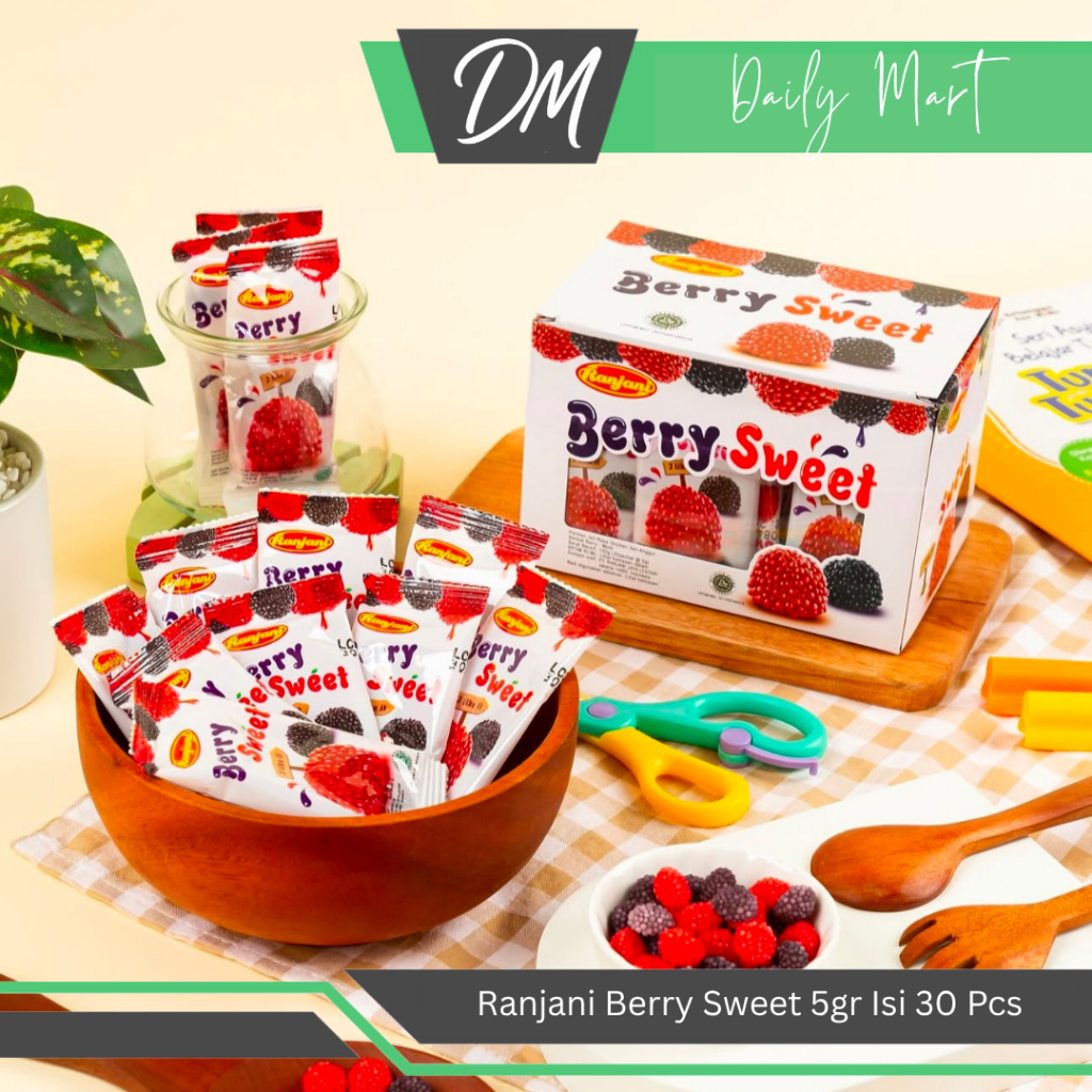 

Ranjani Berry Sweet 1 Box Isi 30 Pcs x 5gr - Permen Kenyal Rasa Buah Beri Premium Enak Murah