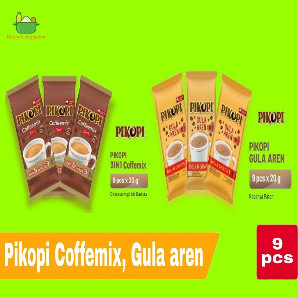 

Pikopi 2 Varian Rasa Gula Aren dan Coffeemix 9 Sachet Kopi Instan Praktis Murah