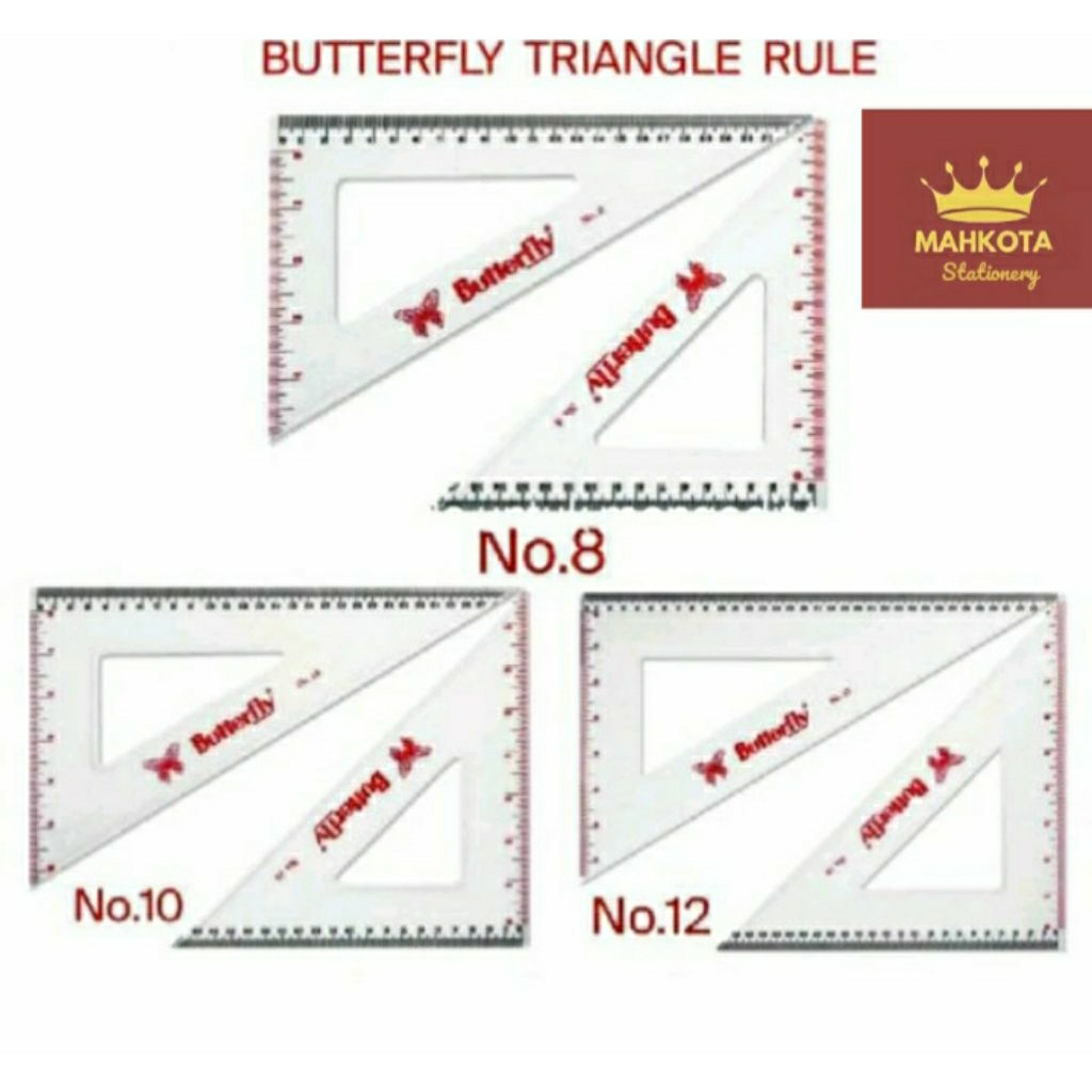 

Penggaris Segitiga Butterfly/Triangle Rule Set isi 2