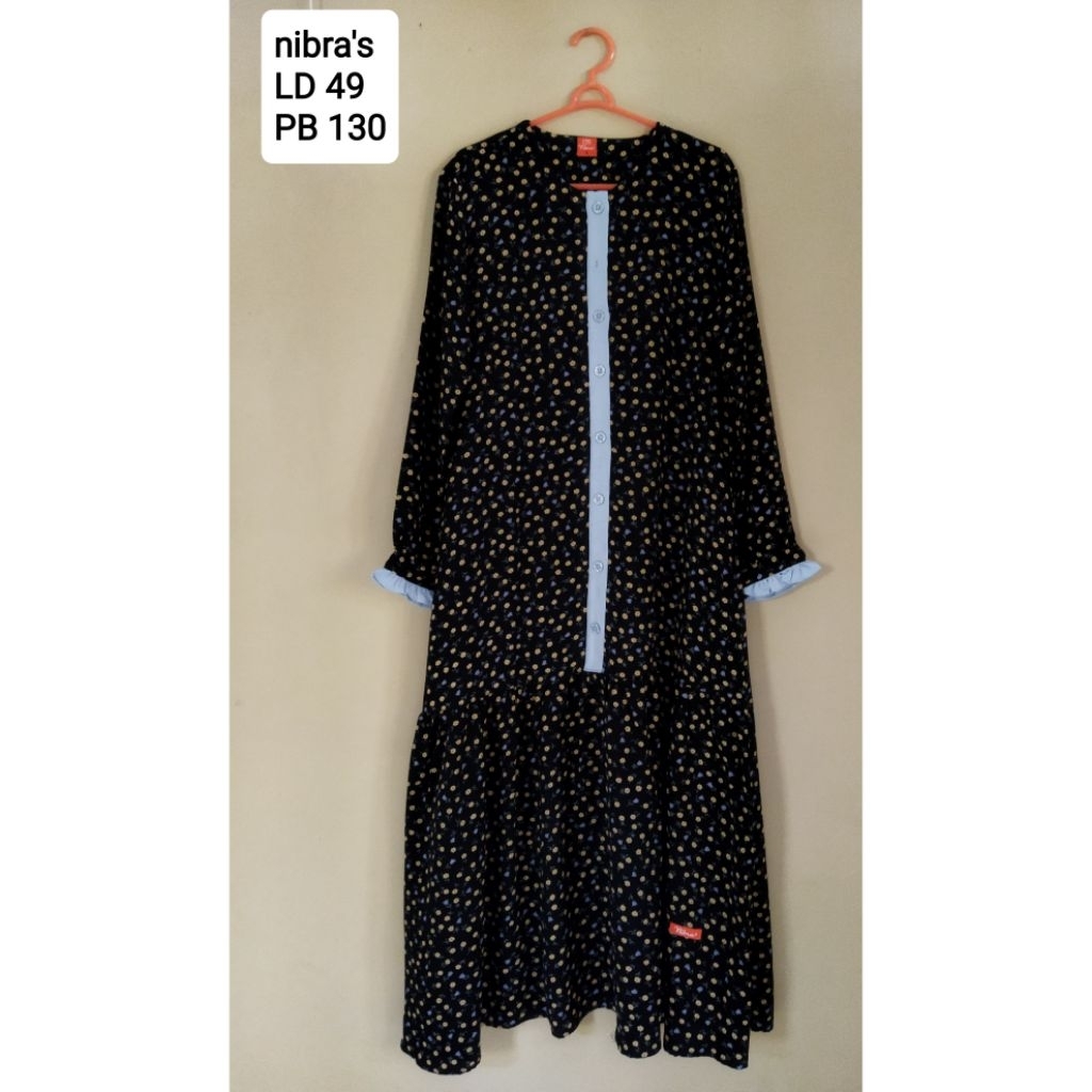 PRELOVED Gamis Nibras Hitam Size S