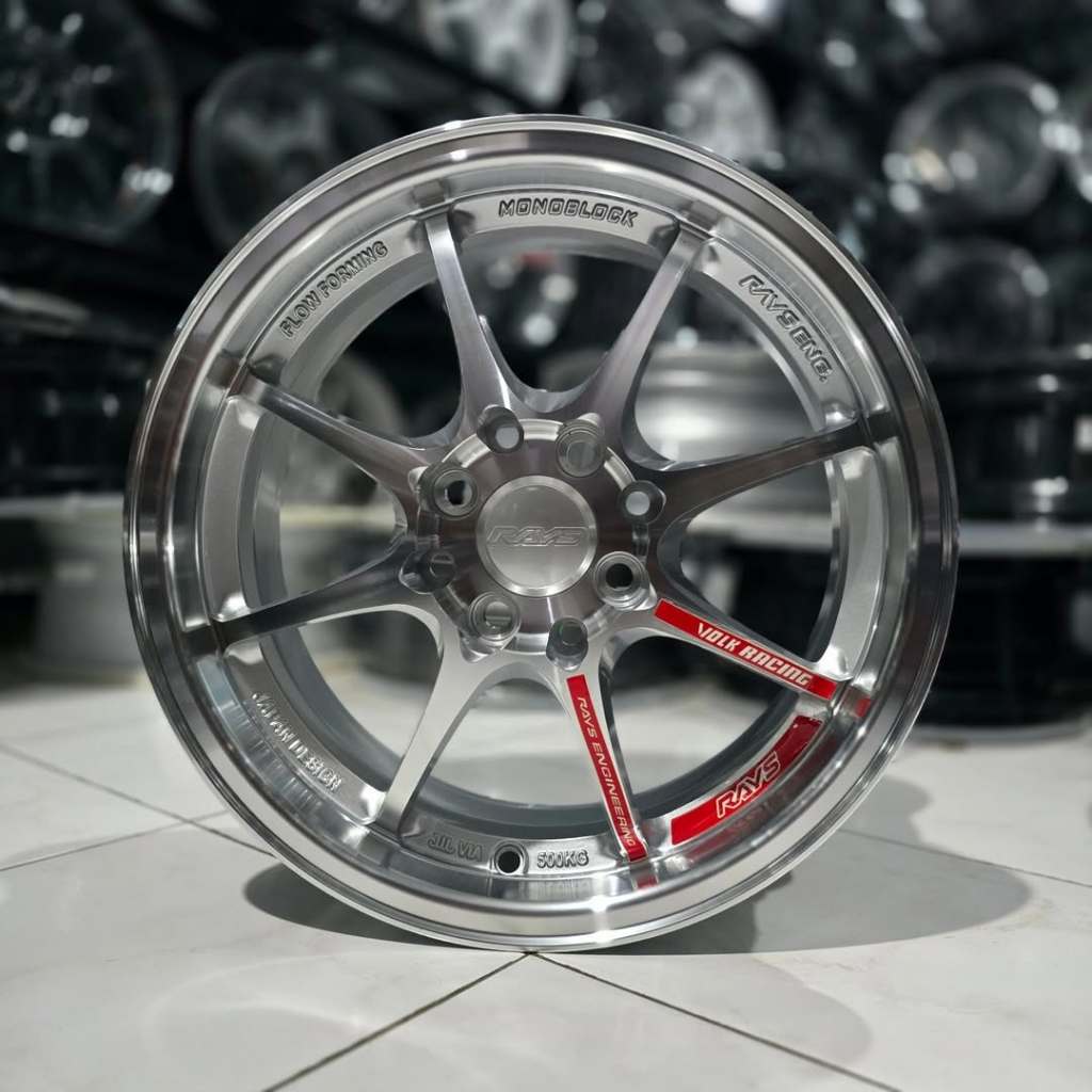 Velg Rays Ce28 Brand New Ring 15 Pcd 4x114.3 4x100 Lebar 6.5 Et 42 Warna Silver Polish Kondisi Baru