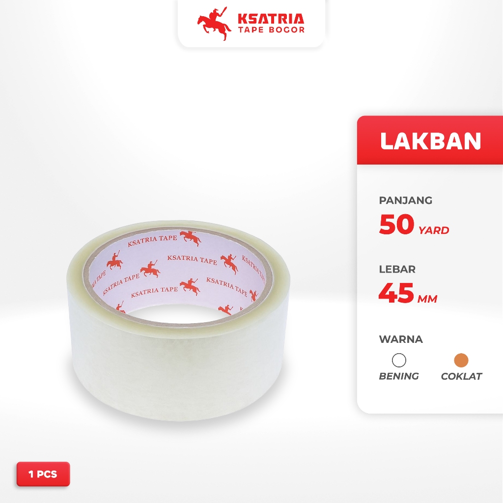 

Lakban Bening 45mm x 50 Yard OPP Tape Isolasi Ukuran 45x50 Putih Perekat Murah Solatip Ksatria Tape