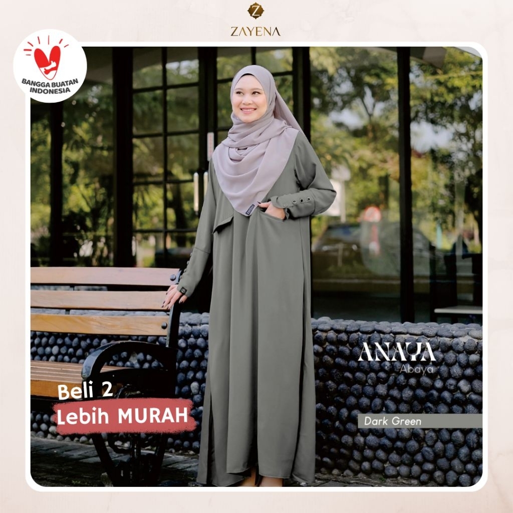 ZAYENA - Anaya Abaya Umroh Haji Terbaru Polos Adem
