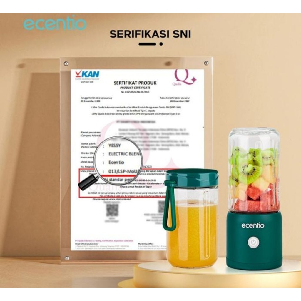ECENTIO BLENDER PORTABLE MINI FREE GELAS JUICER PORTABLE BLENDER 8MATA PISAU ECENTIO