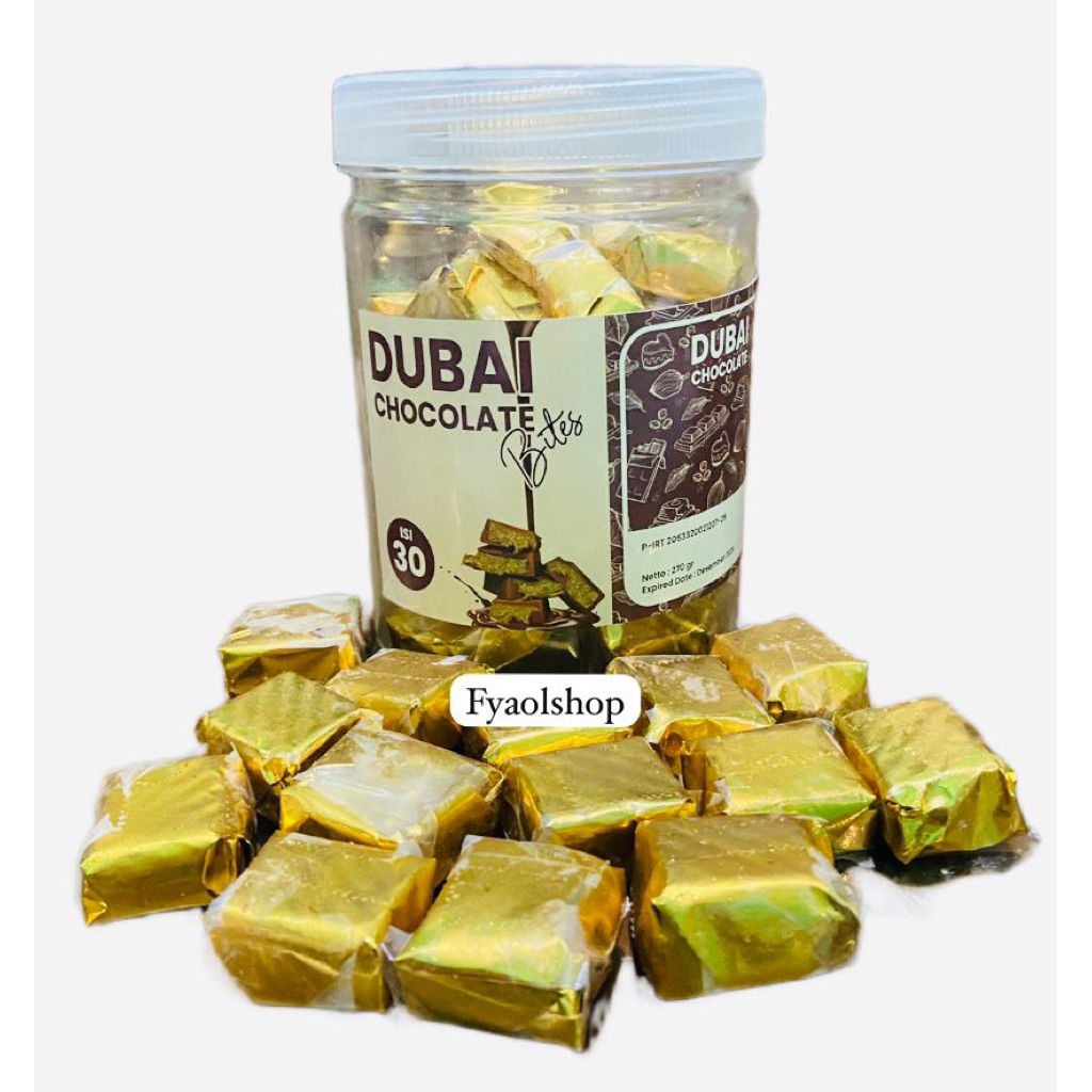 

ISI 30 PCS COKLAT DUBAI BITES KECIL KECIL KEMASAN TOPLES