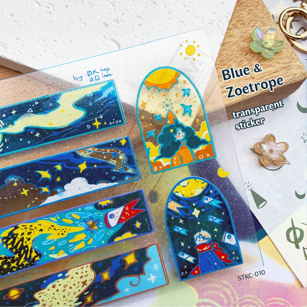 

Stiker Transparan 'Blue & Zoetrope' stiker hias kiss cut hejoisme