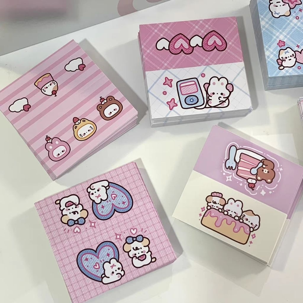 

6 Lembar Hang Tag Alas Packingi 8x8cm Kemasan Dekorasi Kartu Lucu Bahan Kemasan penyegelan